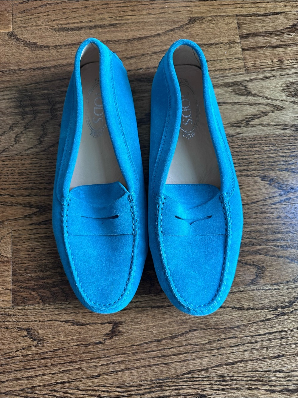 Tod’s Bright Blue/Team Women's Suede Driving Mocs (Size 41)